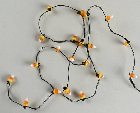Snow Village Halloween Candy Corn String Of 20 Lights - No Box