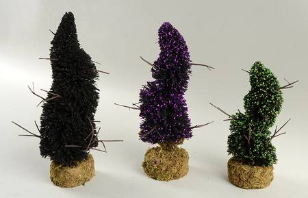 Snow Village Halloween Halloween Topiaries - Boxed