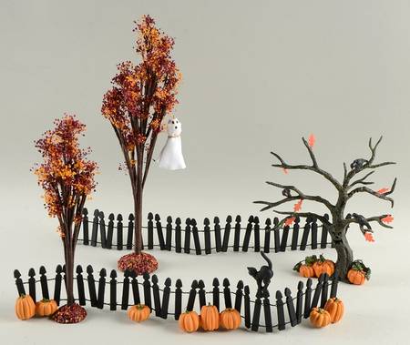Snow Village Halloween Autumn/Halloween Landscape - With Box