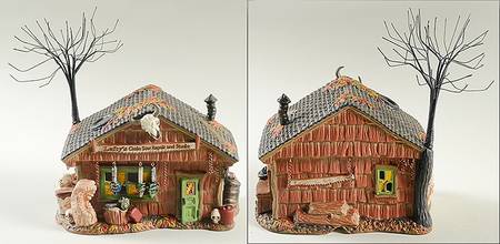 Snow Village Halloween Lefty's Chain Saw Repair And Studio - Boxed