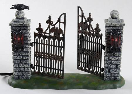 Snow Village Halloween Spooky Wrought Iron Gate - Boxed