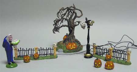 Snow Village Halloween Gravely Landscape-Set Of 8 - No Box