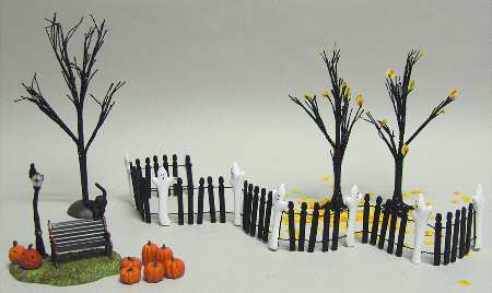 Snow Village Halloween Ghostly Landscape Set - Boxed