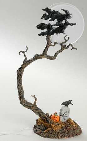 Snow Village Halloween Witch By The Light Of The Moon - No Box