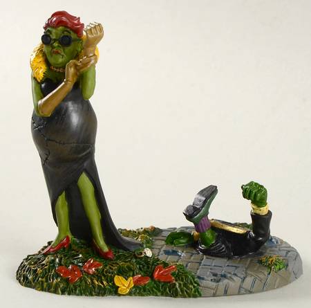 Snow Village Halloween Black Widow Striks Again - No Box