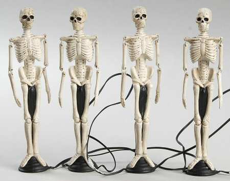 Snow Village Halloween Skull Street Lamps - Boxed