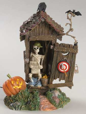 Snow Village Halloween Haunted Outhouse - Boxed