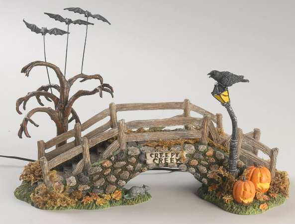 Snow Village Halloween Creepy Creek Bridge - No Box