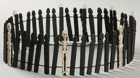 Snow Village Halloween Skeleton Fence - Boxed