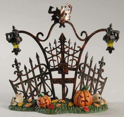 Snow Village Halloween Gothic Gate - No Box