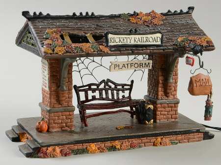 Haunted Rails - Snow Village Halloween Rickety Railroad Platform - No Box