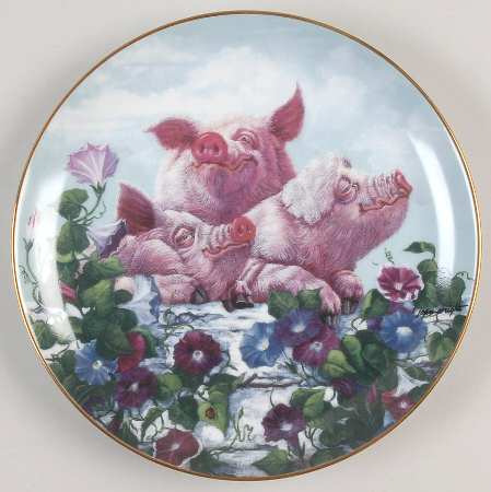 Pigs in Bloom by Danbury Mint