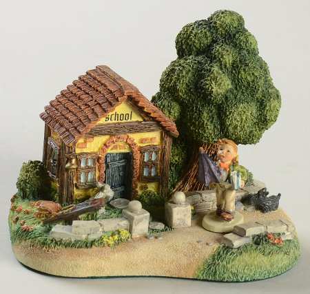 Miniature Hummelscape Is It Raining - No Box