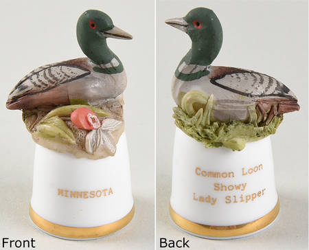 Birds and Flowers of the 50 States Minnesota-Common Loon-Lady Slipper - No Box
