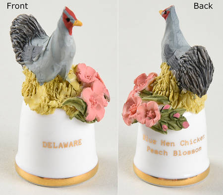 Birds and Flowers of the 50 States Delaware-Blue Hen Chicken/Peach Blossom - No Box