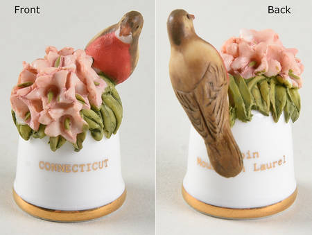 Birds and Flowers of the 50 States Connecticut-Robin-Mountain Laurel - No Box