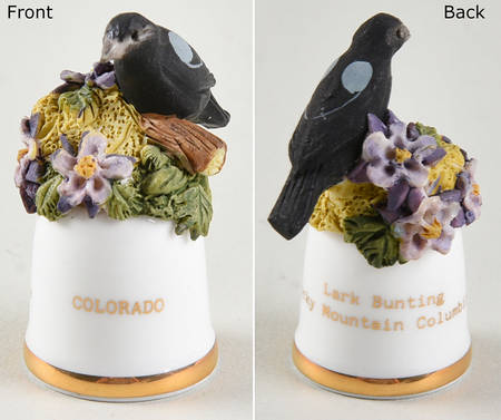 Birds and Flowers of the 50 States Colorado-Lark Bunting-Rocky Mtn Columb - No Box