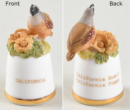 Birds and Flowers of the 50 States California- California Quail-California - No Box