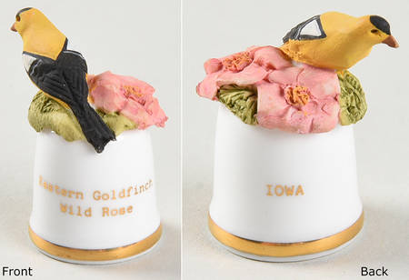 Birds and Flowers of the 50 States Iowa-Eastern Goldfinch/Wild Rose - No Box