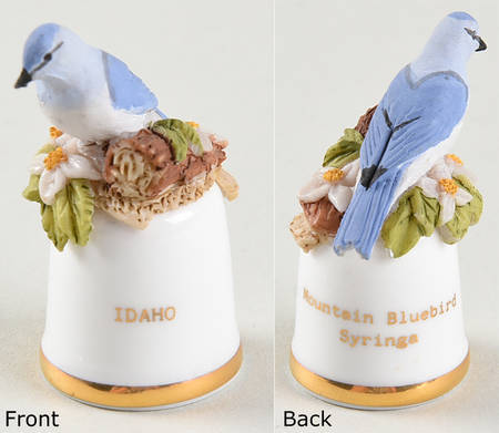 Birds and Flowers of the 50 States Idaho-Mountain Bluebird-Syringa - No Box