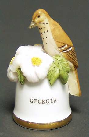 Birds and Flowers of the 50 States Georgia-Brown Thrasher-Cherokee Rose - No Box