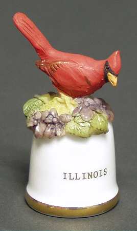 Birds and Flowers of the 50 States Illinois-Cardinal-Violet  - No Box