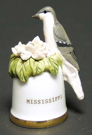 Birds and Flowers of the 50 States Mississippi-Mockingbird-Magnolia  - No Box