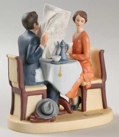 Norman Rockwell Figurines Series 2 Breakfast Conversation - Boxed