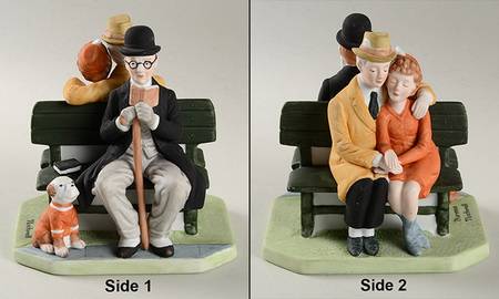 Norman Rockwell Figurines Series 2 Park Bench - No Box