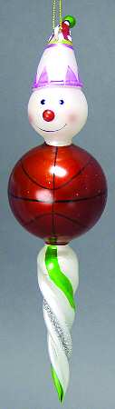 Blown Glass Ornaments Snowman Basketball - No Box