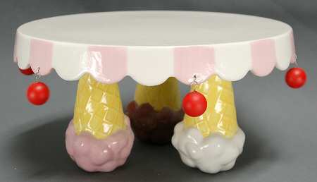 Department 56 Giftware Ice Cream Cone Cake Plate - No Box