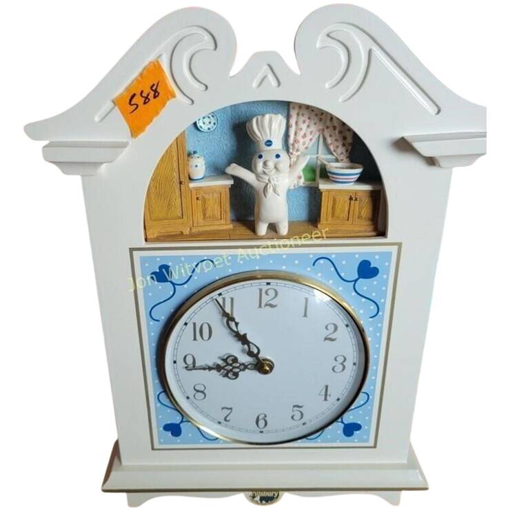 Danbury Mint Figurine Pillsbury Doughboy Clock - Boxed