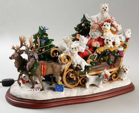 Westie Christmas Figurines by Danbury Mint