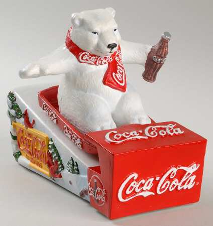 Danbury Mint Figurine Coca Cola Mechanical Bank - Boxed