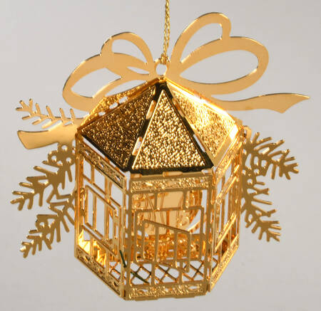 1988 Gold Christmas Ornament Collection Two Turtle Doves - Boxed
