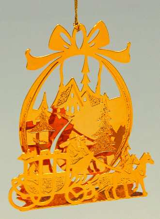 1988 Gold Christmas Ornament Collection Christmas Coach - Boxed