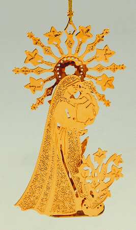 1988 Gold Christmas Ornament Collection Mother & Child - Boxed
