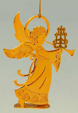 1988 Gold Christmas Ornament Collection Herald Angel - No Box