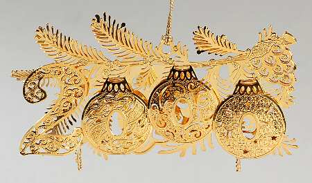 2000 Gold Christmas Ornament Collection Christmas 2000 - No Box