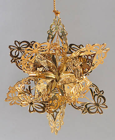 1997 Gold Christmas Ornament Collection Snowflake - Boxed