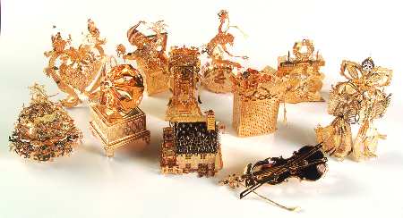 1997 Gold Christmas Ornament Collection by Danbury Mint