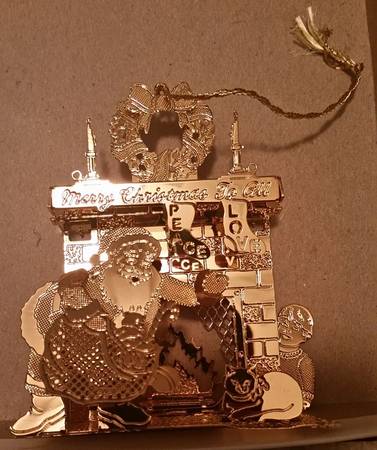 1997 Gold Christmas Ornament Collection Santa's Visit - No Box
