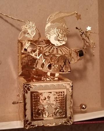 1997 Gold Christmas Ornament Collection Jack-In-The-Box - Boxed