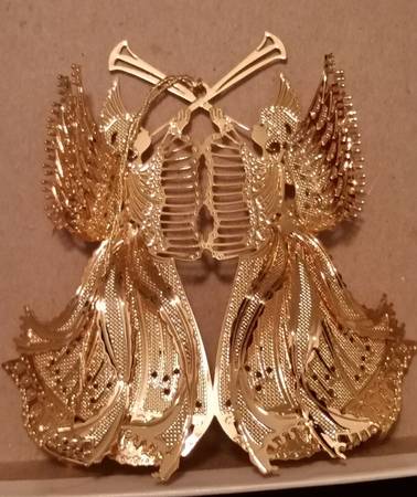 1997 Gold Christmas Ornament Collection Herald Angels - No Box