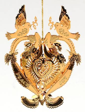 1997 Gold Christmas Ornament Collection Dove Heart - Boxed