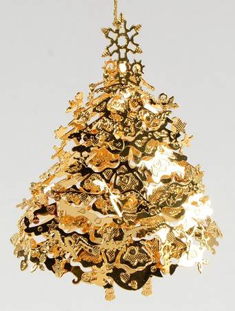 1997 Gold Christmas Ornament Collection Christmas Tree - No Box