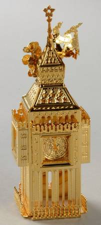 1998 Gold Christmas Ornament Collection Big Ben - Boxed
