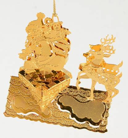 1998 Gold Christmas Ornament Collection by Danbury Mint