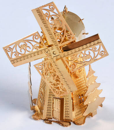 1995 Gold Christmas Ornament Collection Windmill - Boxed