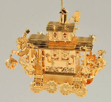 1995 Gold Christmas Ornament Collection Caboose - No Box